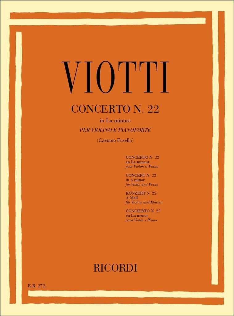Concerto Per Violino N. 22 In La Min.